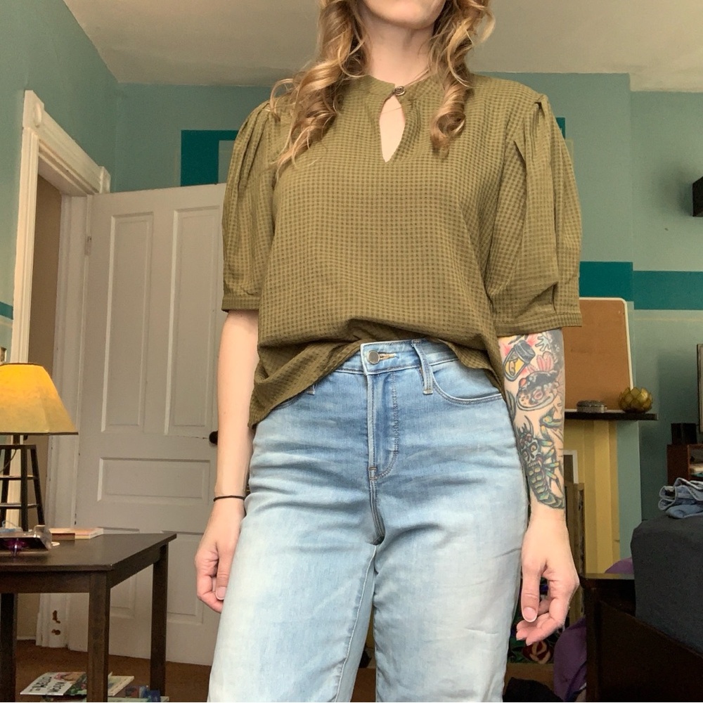 Olive Green Women's Top Tommy Hilfiger Medium